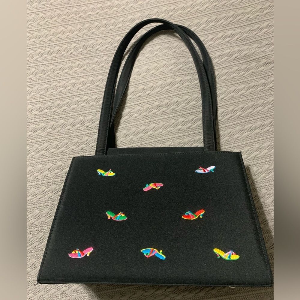 Black Purse with Stitched Sandals - Fun Fashion